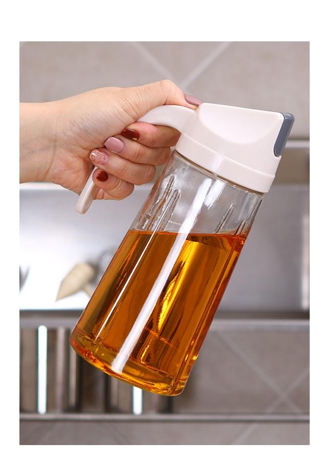 Bình đựng nước chấm dầu ăn thủy tinh - 21x8.5cm 377g 630ml