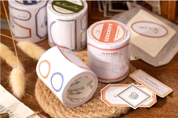 Cuộn sticker tape cổ điển nhãn dán ghi chú dán sổ size 5cm x 3m - Wait for the wind