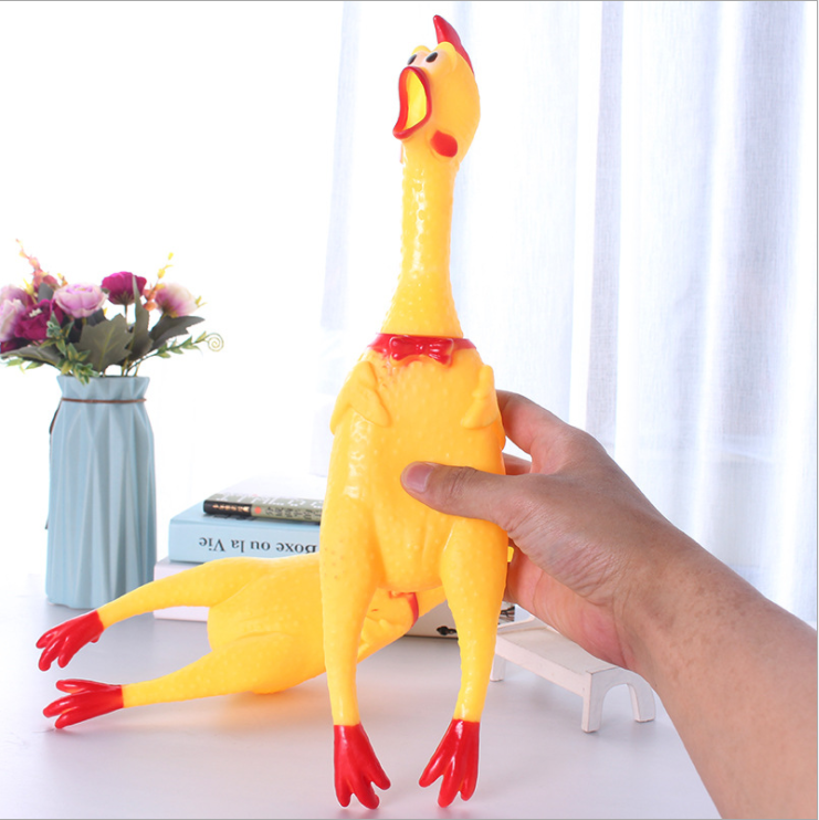 Gà cao su la hét đồ chơi cho thú cưng - gà đồ chơi la hét - đồ chơi tương tác với thú cưng