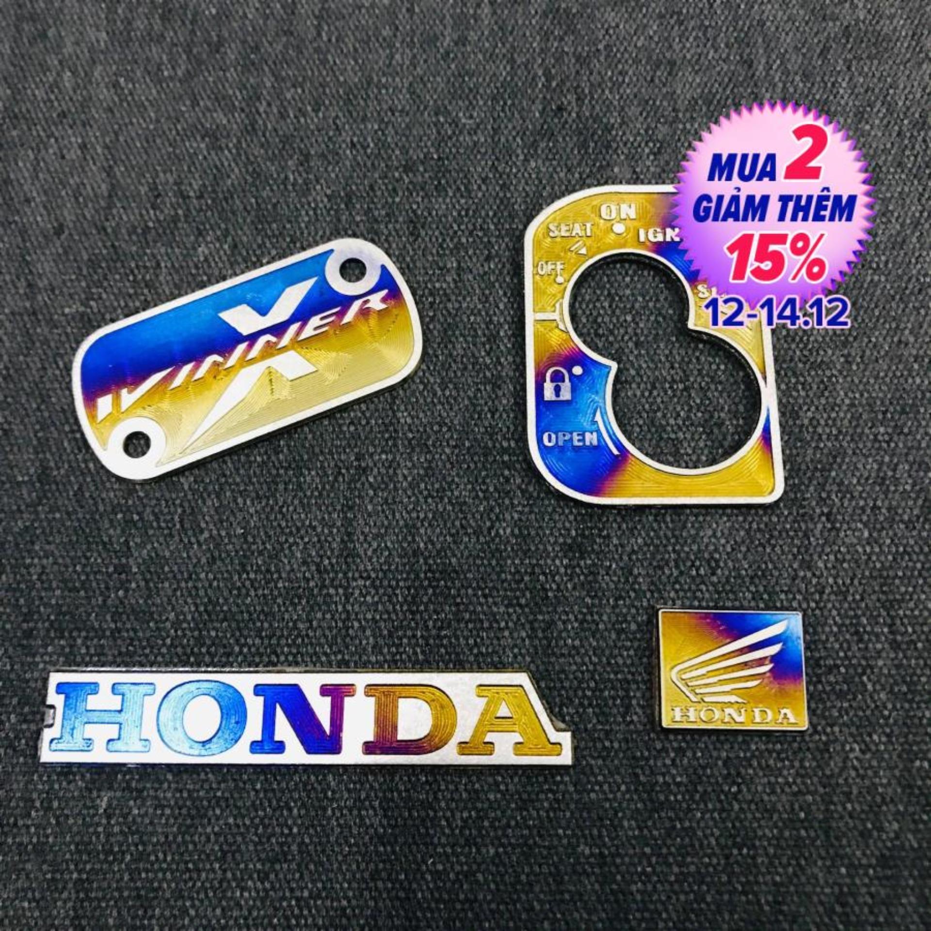 [HCM][COMBO WINNER X] COMBO CHE Ổ KHÓA NẮP BÌNH DẦU 1 LOGO HONDA VÀ 1 CHỮ HONDA FULL TITAN CHO WINNER X