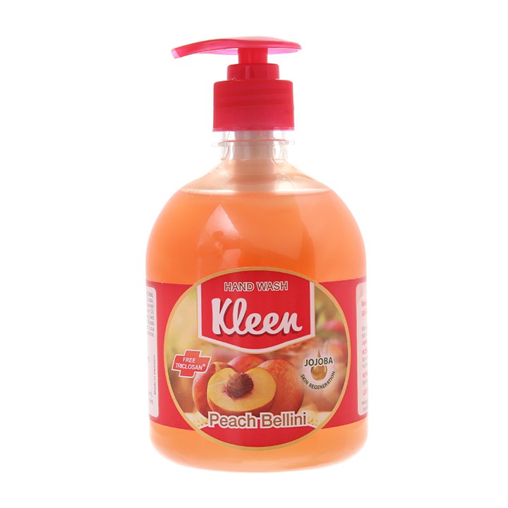 Sữa rửa tay Kleen dưỡng ẩm hương đào 500ml