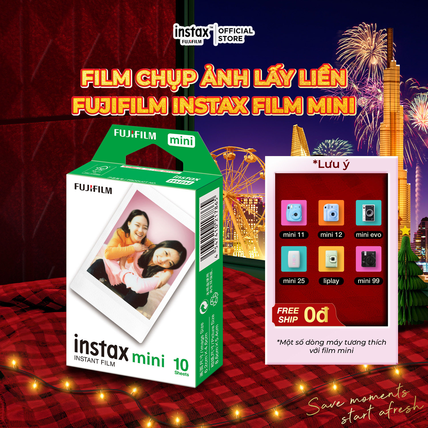 Hộp Film Fujifilm Instax Mini - Viền Trắng Dùng Cho Máy Instax Mini 12 Mini Evo Mini Link II Máy Instax Mini 99 - Hộp Phim Instax