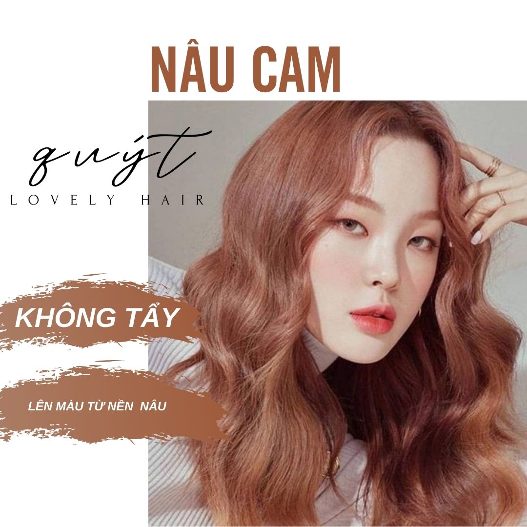 Thuốc nhuộm nâu cam+tặng kèm oxy-không tẩy