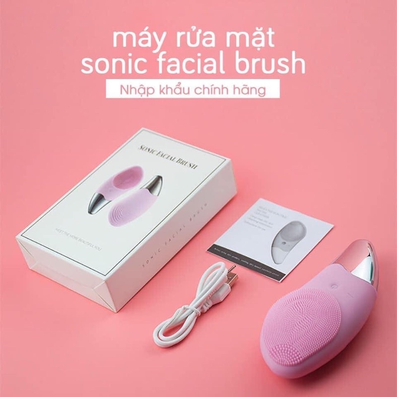 Máy rửa mặt massage 3in1 sonic facial brush tác động kép - đa công dụng