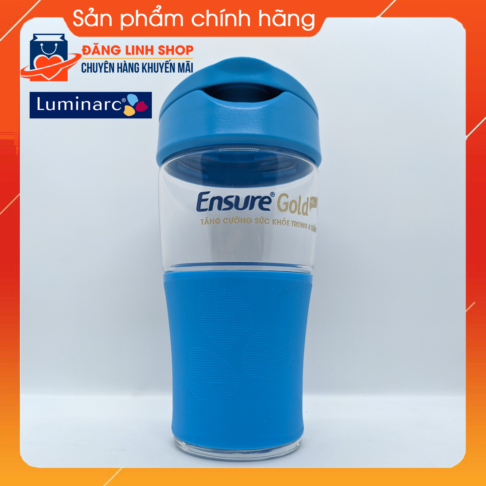 Ly thủy tinh Luminarc 500ml có nắp đậy - Hàng khuyến mãi từ sữa Ensure
