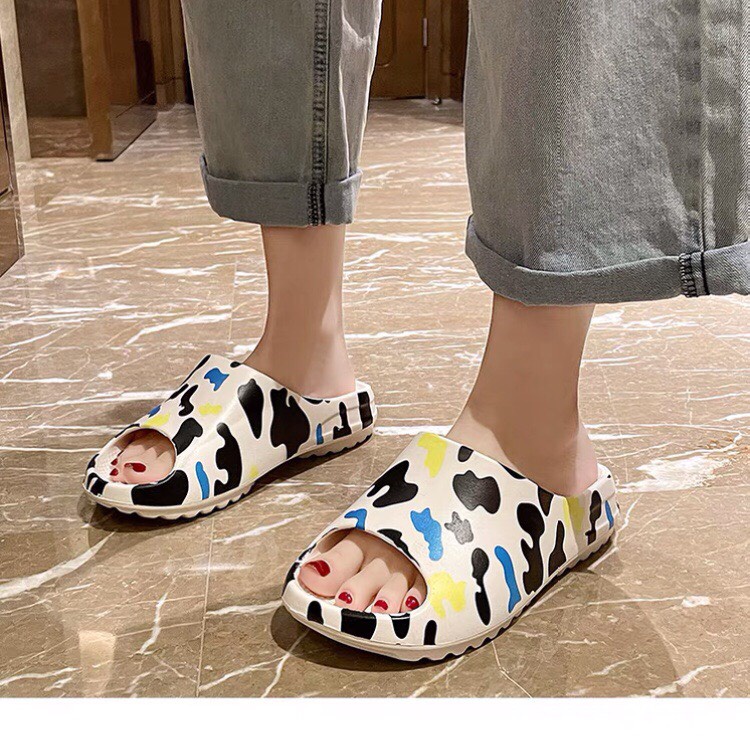 Dép nữ bánh mì cute đế cao 3cm chống trơn trượt hình bò sữa chống nước