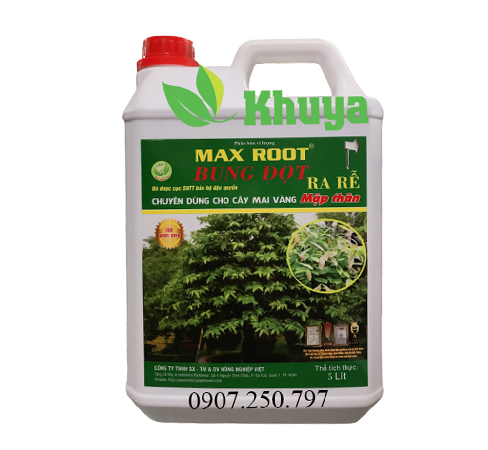 Phân bón vi lượng Max Root Bung Đọt Ra Rễ can 5 lít tùy chọn kèm Dưỡng 500ml