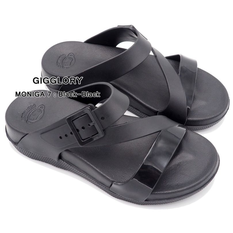 Dép Thái Lan Nữ Quai Chéo Monobo Moniga 7 Nhập khẩu Chính Hãng - Đen