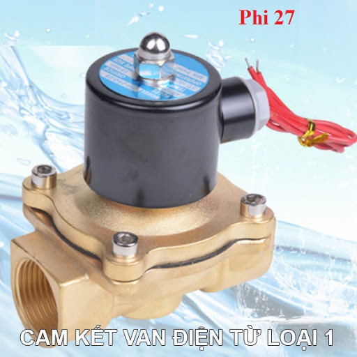 Van điện từ phi 27 -220V thường đóng Coil nhập xịn -Van đồng Loại tốt