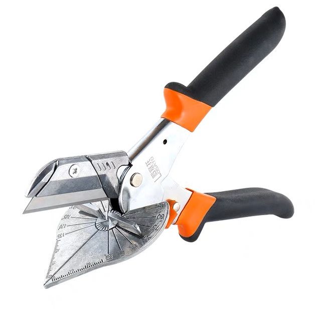 Kềm cắt góc máng nhựa nẹp điện có điều chỉnh 45-135o, Kìm cắt góc nghiêng lưỡi thép SK5 tặng kèm 2 lưỡi thay thế