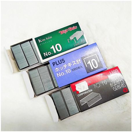 Kim bấm số 10 plus - việt đức - sdi, ghim bấm giấy no. 10, ruột ghim, châm ghim