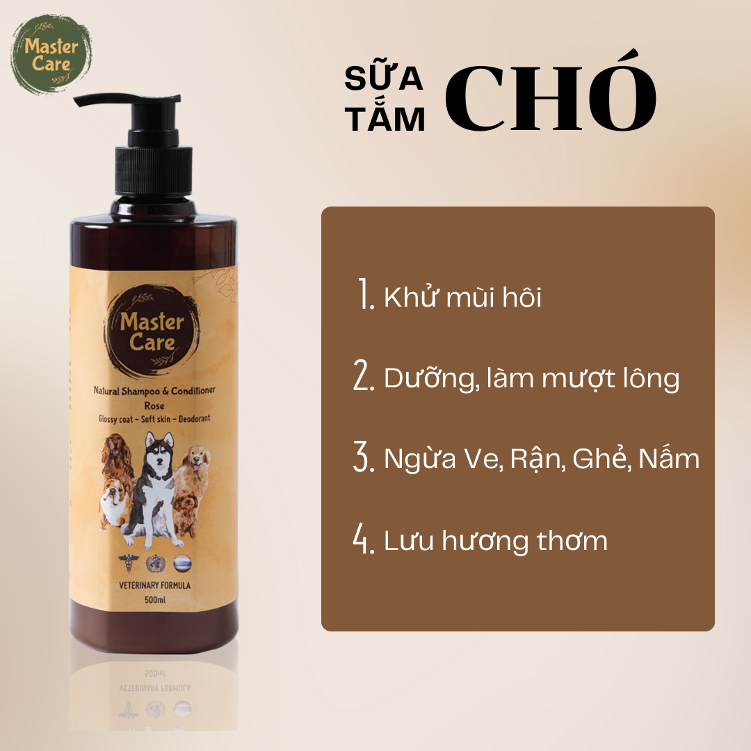 Sữa Tắm Cho Chó Mèo MasterCare 250ml/500ml Siêu Khử Mùi Lưu Mùi và Giảm Rụng Lông Sữa tắm cho cún