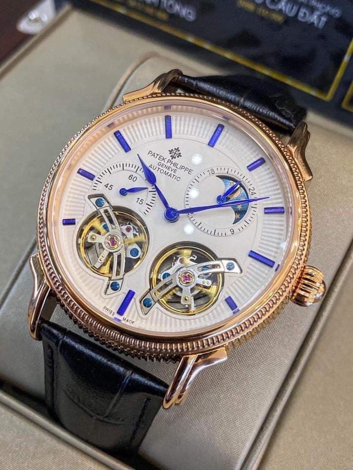 Đồng Hồ Nam Patek Philippe PA32 Máy cơ Automatic Nhật Chạy 2 Tourbilon Chống nước, Chống xước