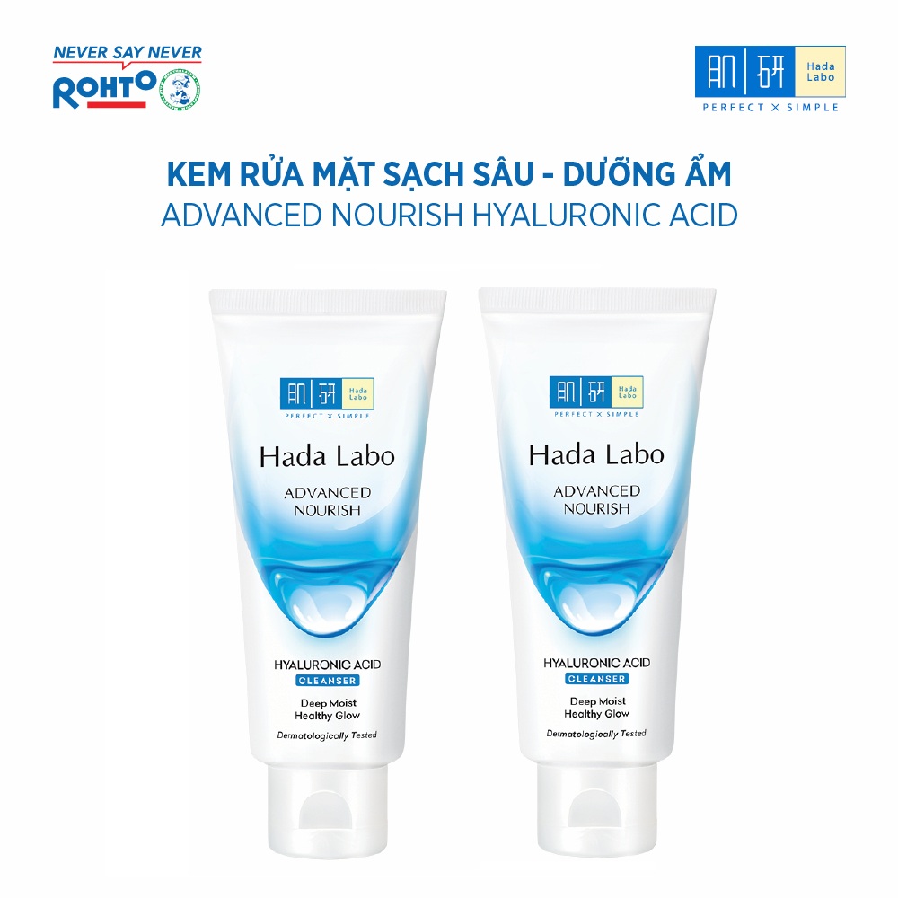   VB  Bộ 2 Sữa rửa mặt dưỡng ẩm tối ưu Hada Labo Advanced Nourish Cleanser 80g 