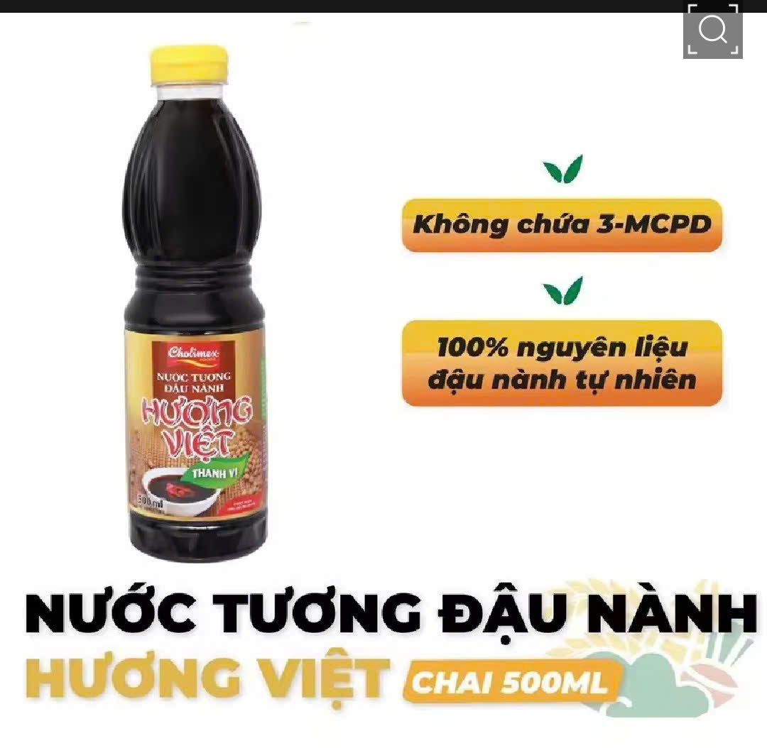 combo 2 chai Nước Tương Đậu nành CHOLIMEX hương Việt (Thanh Vị) 500ml