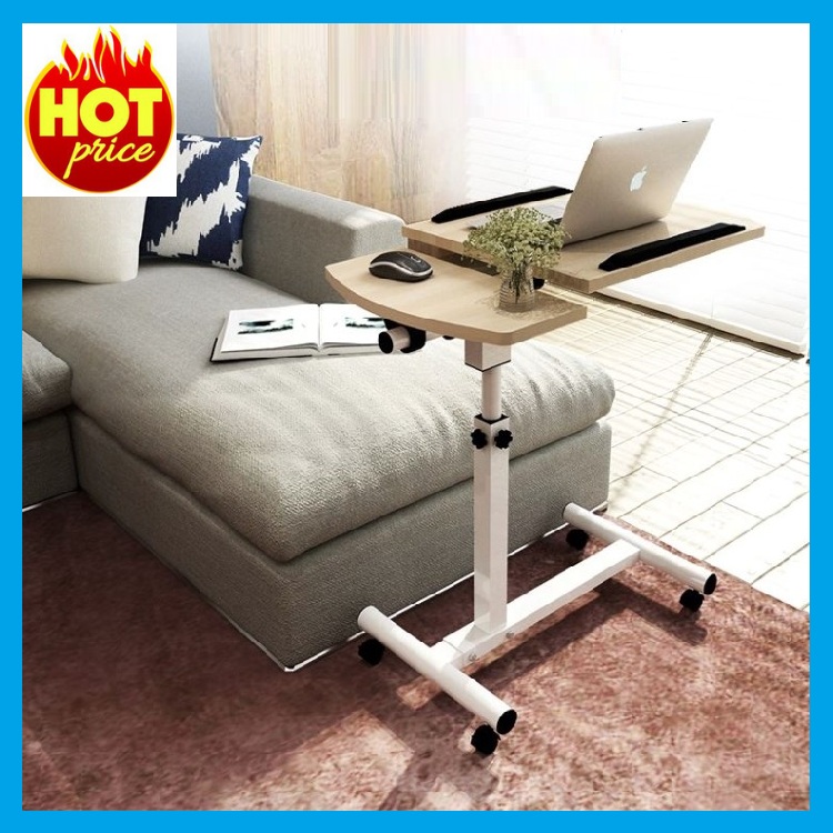 Bàn laptop đa năng 1 chân có bánh xe, bàn vi tính di động tăng giảm chiều cao