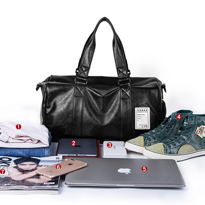 [HCM]Túi xách du lịch da cao cấp túi trống thể thao nam nữ năng động phong cách Hàn Quốc