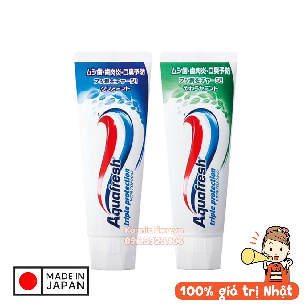 Kem đánh răng AQUAFRESH 140g hương Trà Xanh & Bạc Hà thơm mát nội địa NHẬT BẢN