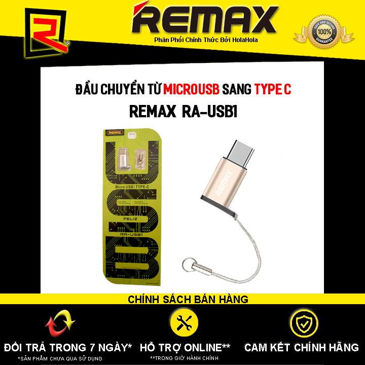 Đầu chuyển từ MicroUsb sang Type C Remax RA-USB1 - Hãng Phân Phối Chính Thức