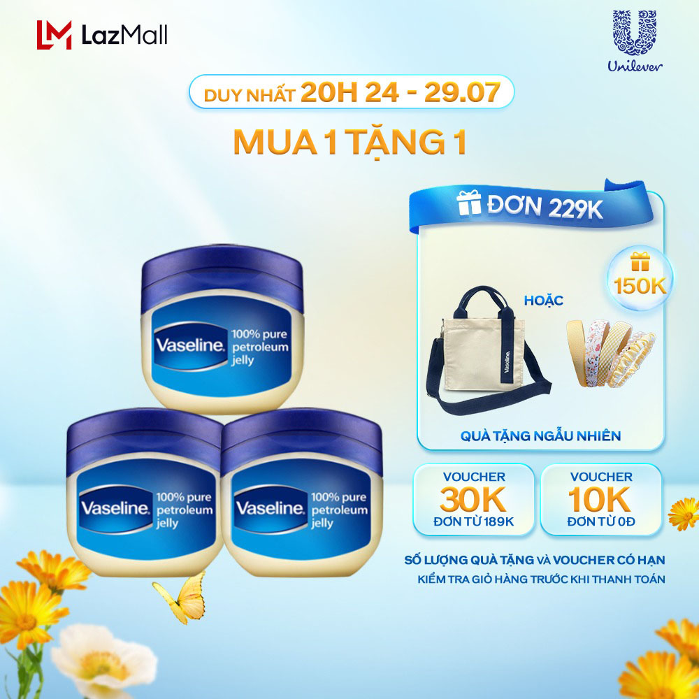 Combo 3 sáp dưỡng ẩm Vaseline 50ml