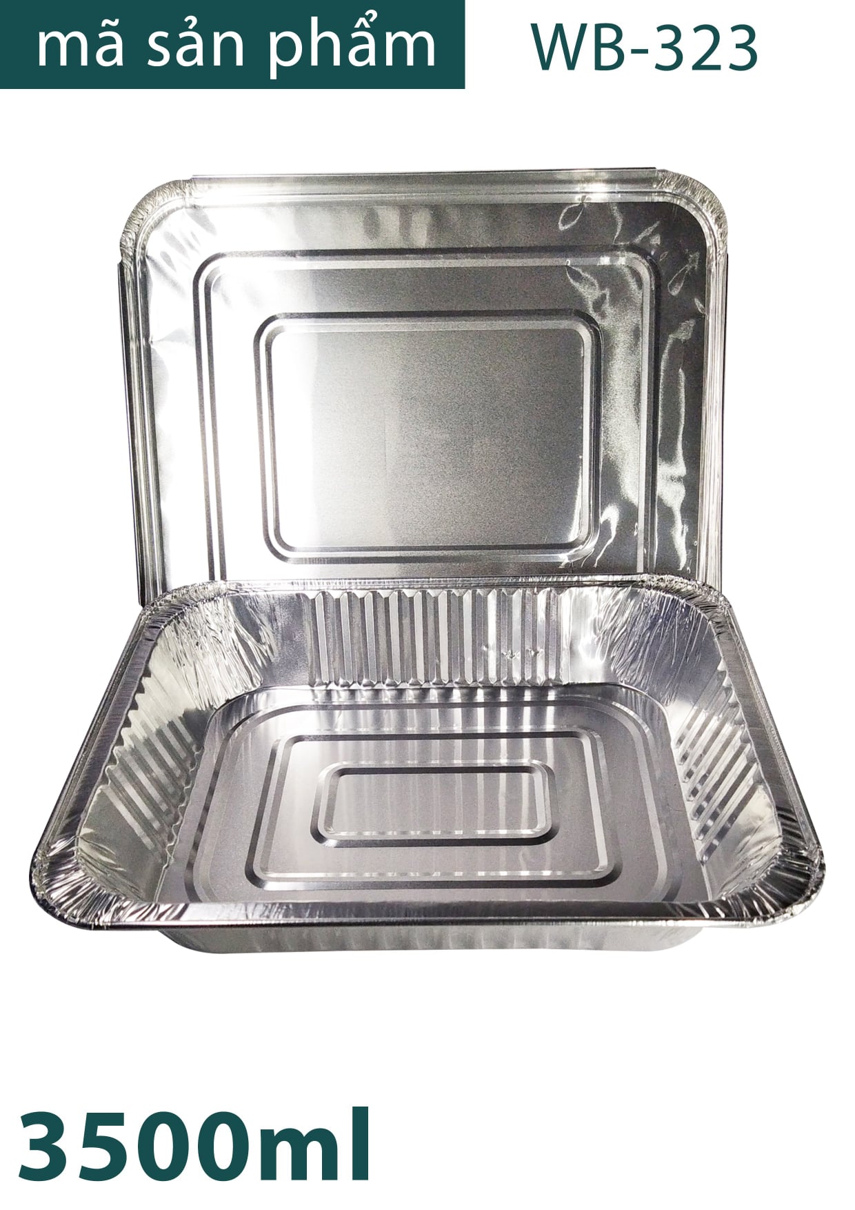 "Cao Cấp" Set 10 Hộp Nhôm (Hộp Giấy Bạc) Đựng Thực Phẩm Dùng 1 Lần - Khay Nướng Thịt Loại Kích Thước Lớn 3500 ml - Sản Phẩm Có Chứng Nhận Vệ Sinh An Toàn Thực Phẩm