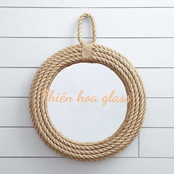 Gương viền dây thừng	 đường kính 42 cm Gương tròn treo tường	Gương trang trí Gương lớn