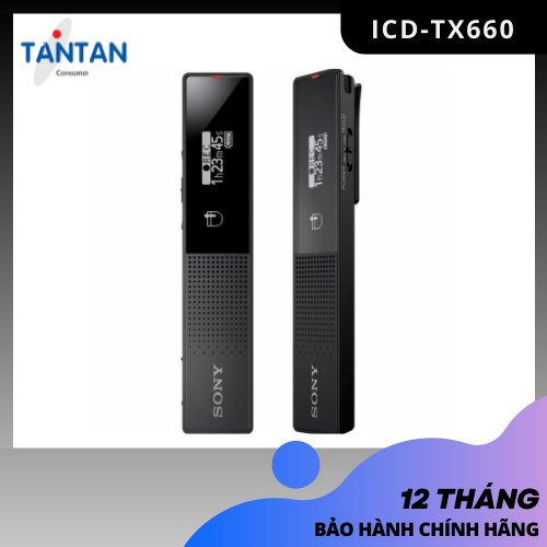 MÁY GHI ÂM KỸ THUẬT SỐ ICD-TX660 | Chất lượng ghi âm tuyệt hảo - Stereo Emphasis - Màn hình hiển thị OLED  - Microphone và loa ngoài tích hợp - Sạc nhanh: 3 phút sạc cho 60 phút ghi âm  | BẢO HÀNH 12 THÁNG TO