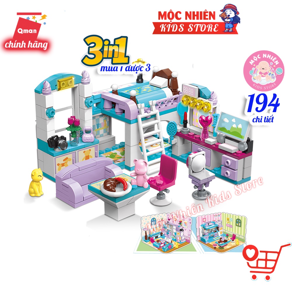 Đồ chơi lắp ráp, xếp hình Qman 4801 - Phòng của bé gái