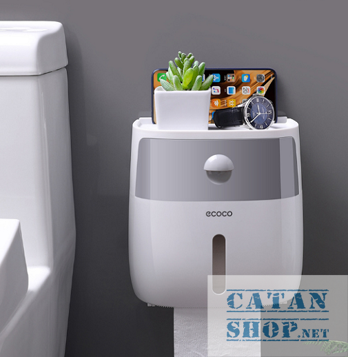 [HCM]Hộp đựng Giấy Vệ Sinh ECOCO Cao cấp 2 tầng - Đa năng Sang trọng Tiện dụng Hộp giấy vệ sinh ecoco 2in1
