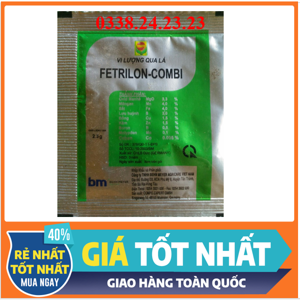 Combo 5 gói Phân bón lá trung vi lượng FETRILON COMBI 2.5g - phân bón vi lượng combi