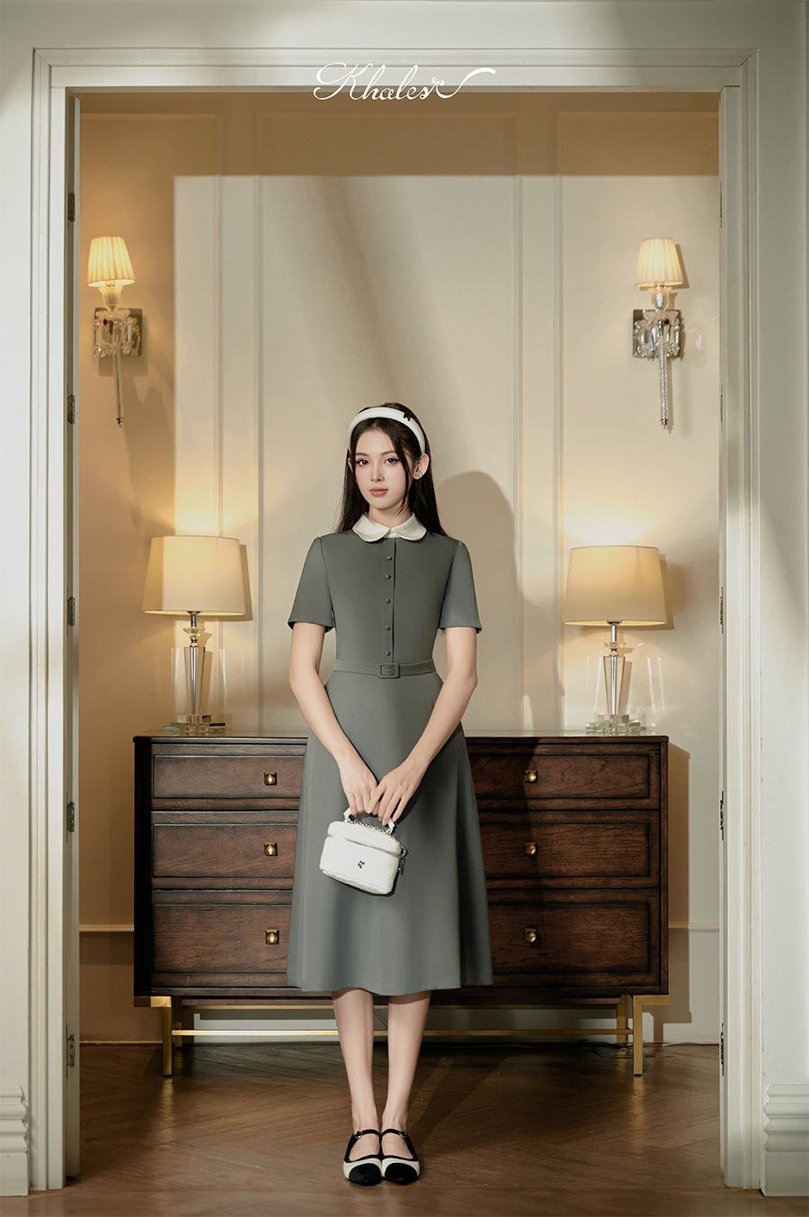 Váy tiểu thư cổ sen Dara dress by KHALES