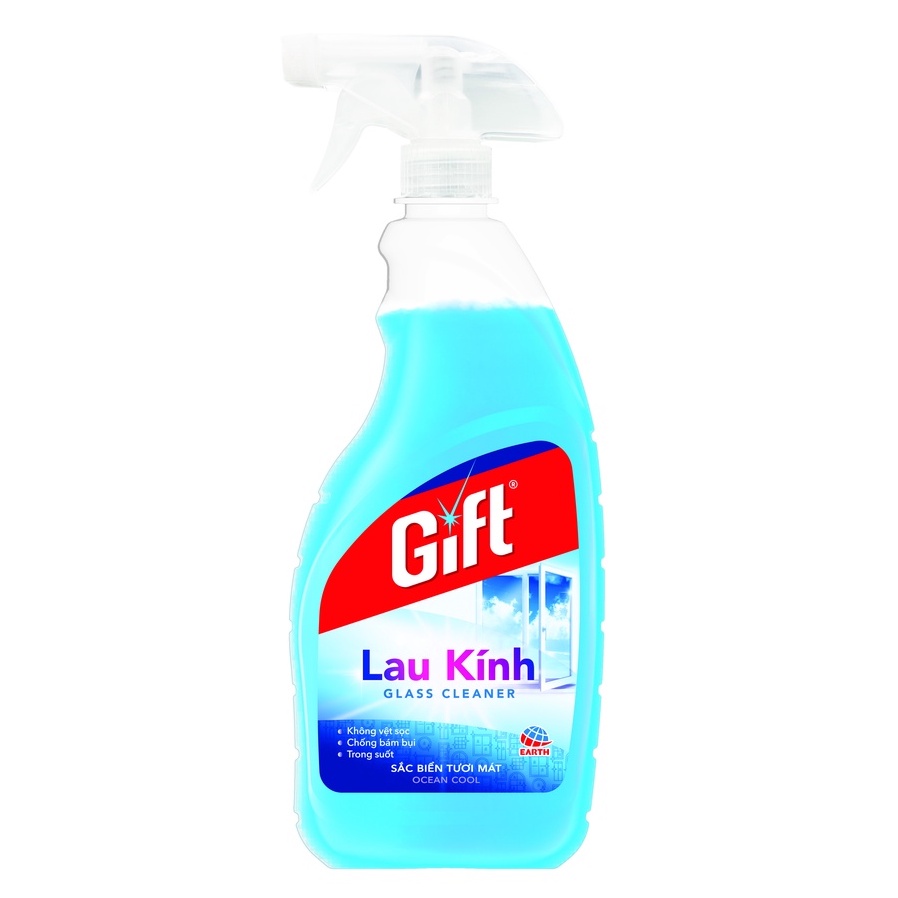Nước lau kính Gift Sắc Biển 540ml Siêu sạch chống bám bụi lau chùi kiếng đa năng