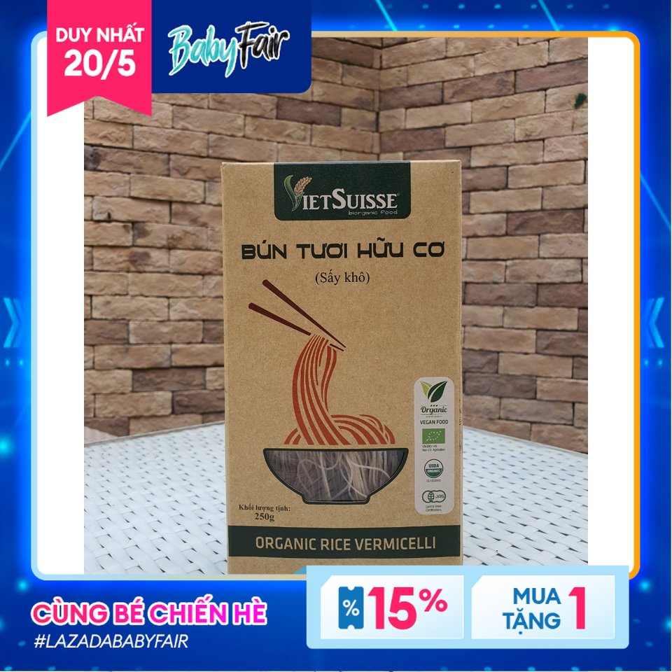 Bún tươi hữu cơ sấy khô vietsuisse 250g