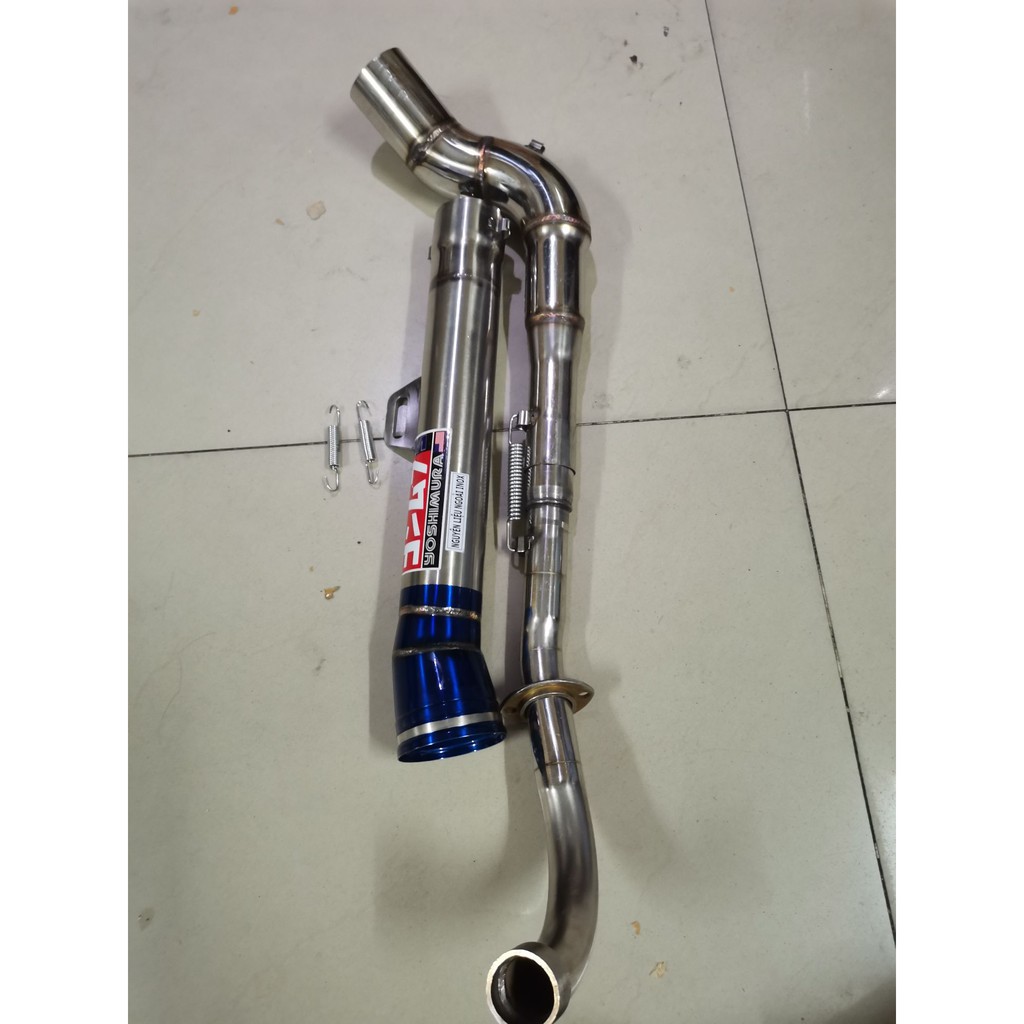Pô dành cho xe Dream, Wave chất liệu inox cổ cong 2 khúc full bộ