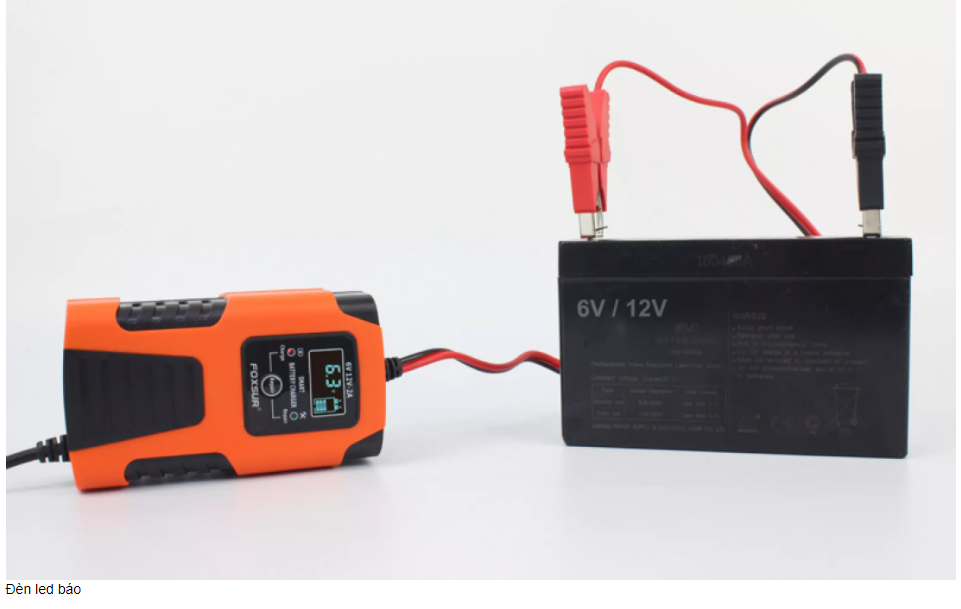 Sạc bình acquy FOXSUR 12v2A , máy nạp acquy 6v/ 12v sạc từ 2Ah-40Ah, , Khử Sufat có chức năng phục hồi acquy bằng khử sunfat, thông minh tự ngắt khi đầy, chống ngược cực - Sạc acquy xe máy , acquy ô tô