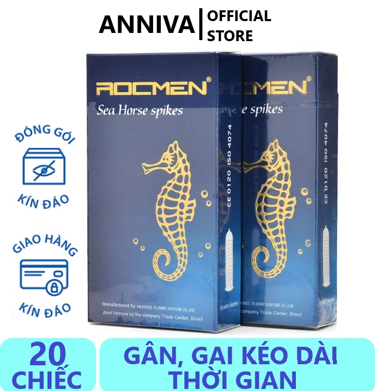Freeship Bộ 2 hộp Bao cao su gân gai kéo dài thời gian Rocmen