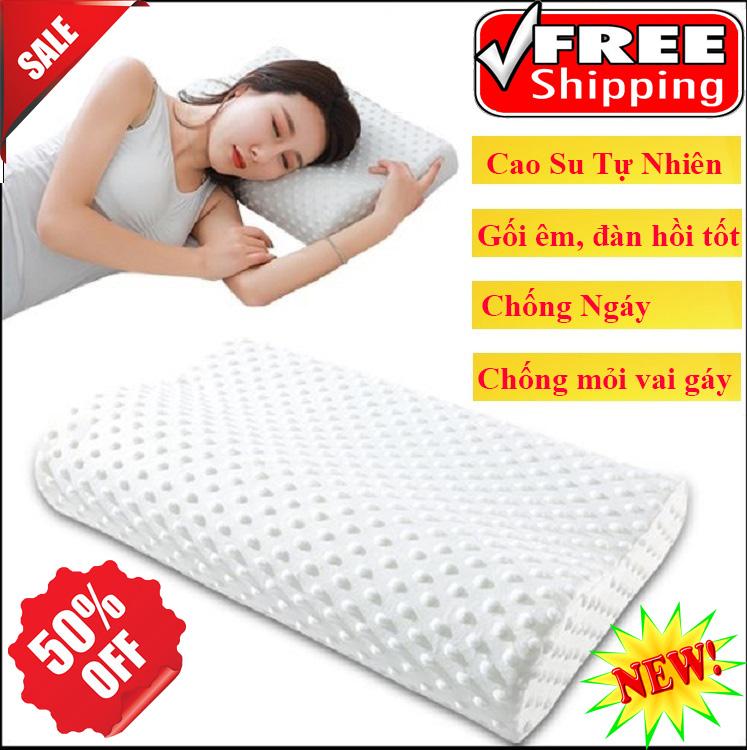 Gối Cao Su, Gối Cao Su Non Liên Á, Gối Cao Su Non Tự Nhiên, Gối Êm, Đàn Hồi Tốt, Chống Ngáy Và Đau Mỏi Vai Gáy, Cho Bạn Giấc Ngủ Ngon Mỗi Ngày.