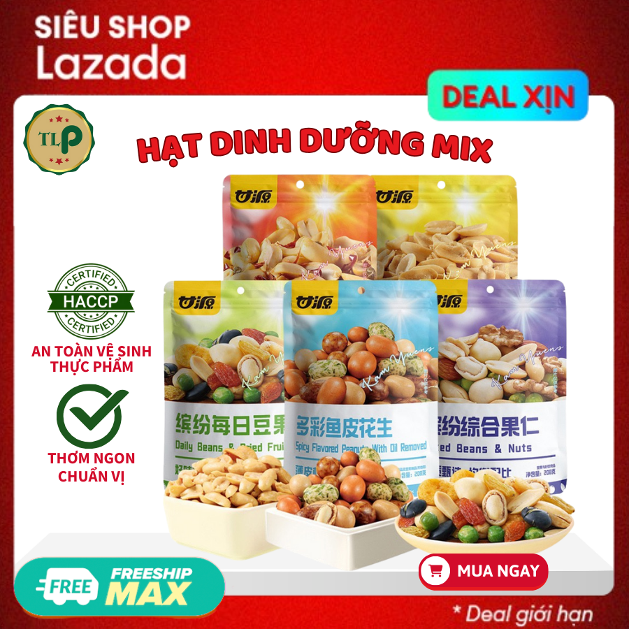 Hạt Mix Dinh Dưỡng GANYUAN 30G, Hạt Dinh Dưỡng Mix Trái Cây Sấy Giòn, Hạt Ngũ Cốc Sấy Khô Tẩm Vị Nội Địa | Tân Lộc Phát Food