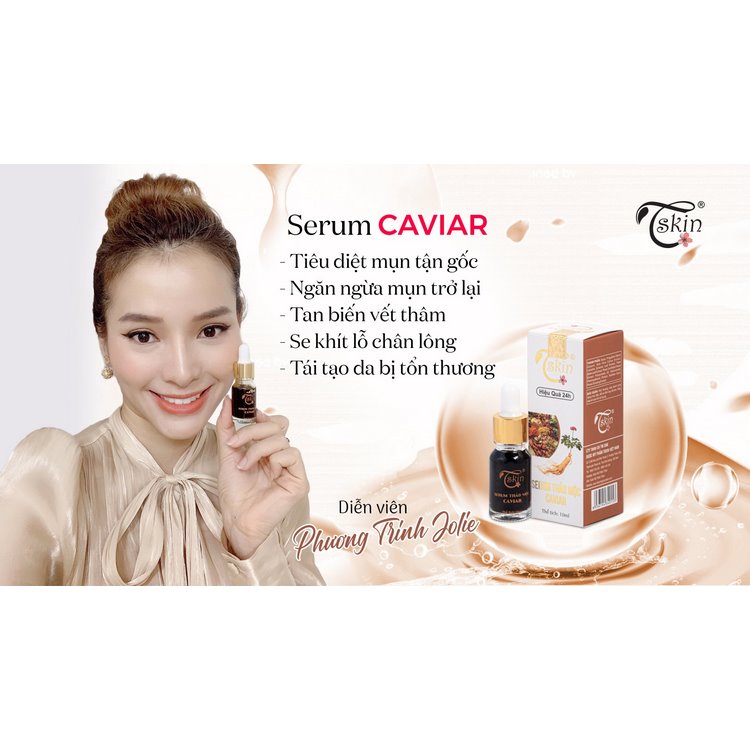 Serum mụn thâm dưỡng trắng da chống nắng thảo mộc Caviar 24h
