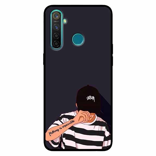 Ốp Cường Lực Dẻo Đen Dành Cho Oppo Realme 5, 5s , 5i Mẫu Bad Boy Nón Đen