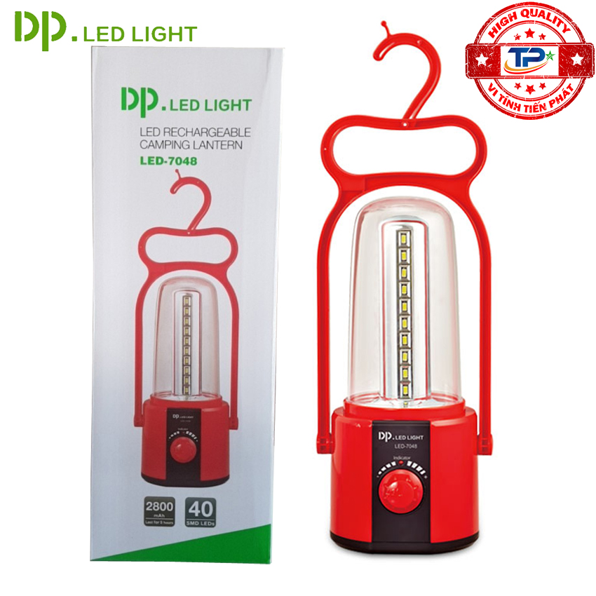 Đèn sạc tích điện DP DP-7048 / DP-7048C với 40 bóng LED công suất 4W (đỏ)