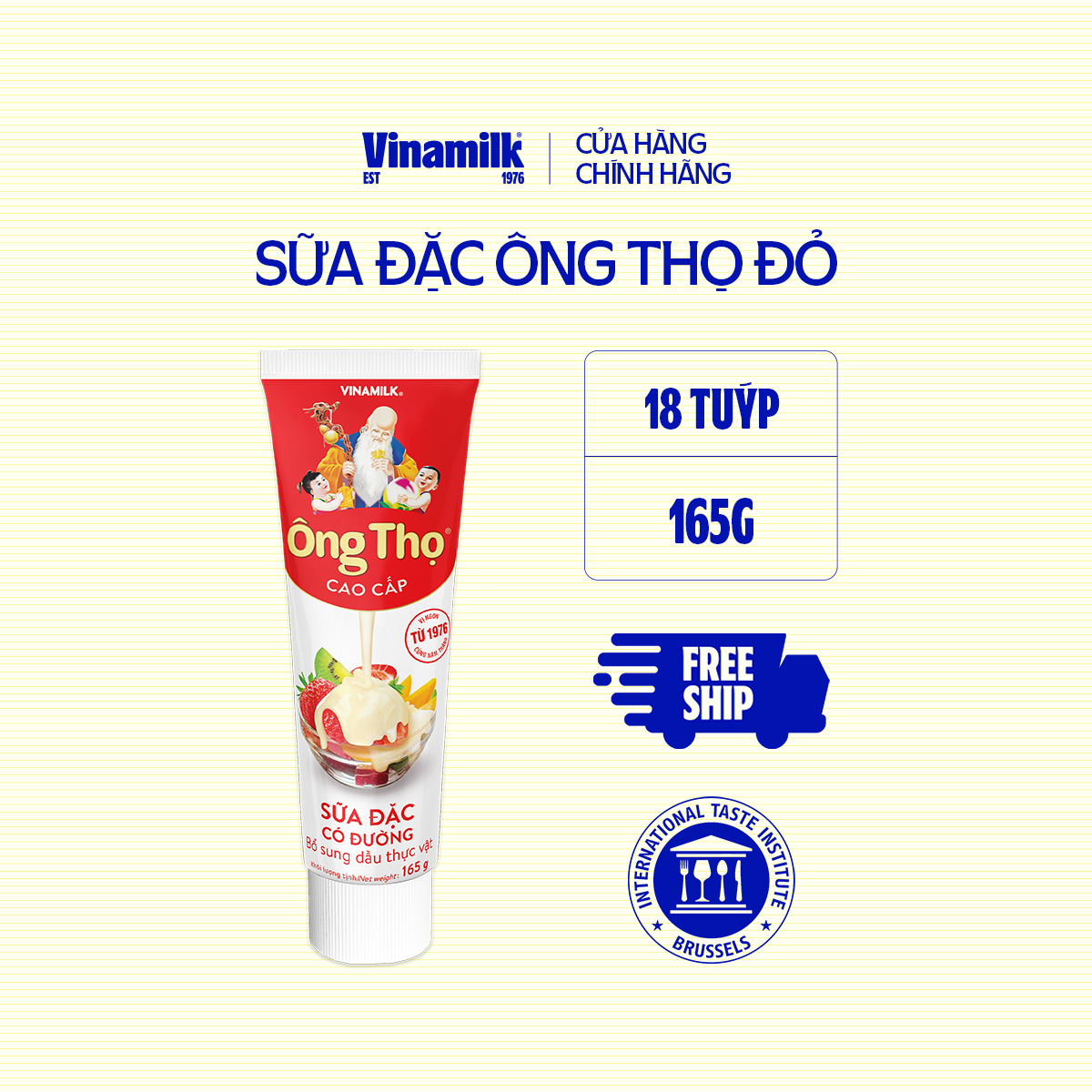 18 Tuýp Sữa Đặc Có Đường Ông Thọ Đỏ 165g
