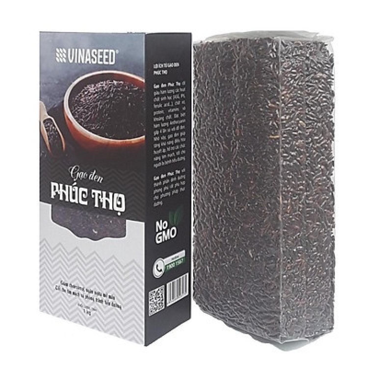 Gạo lứt đen Phúc Thọ 1kg-Chính hãng Vinaseed hút chân không