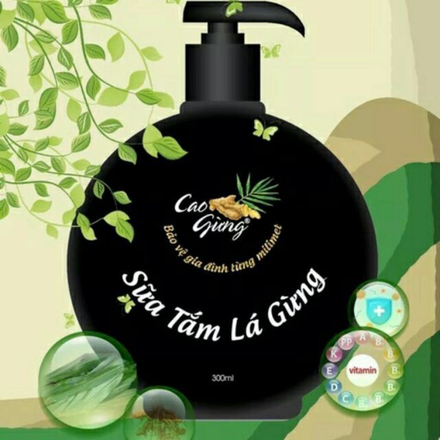 Sữa Tắm Lá Gừng Hiệu Cao Gừng Thiên Nhiên Việt 300Ml