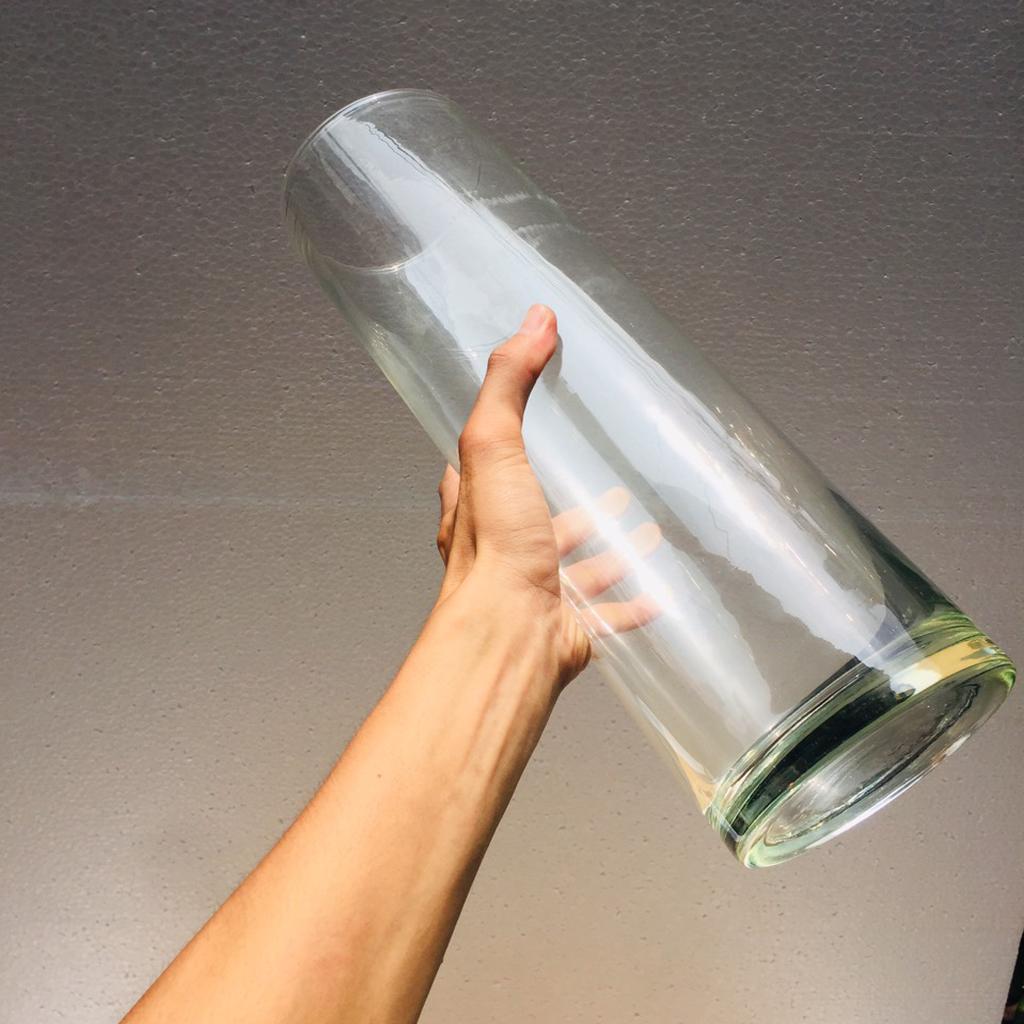 Chậu thủy tinh trụ tròn để bàn 12x40cm