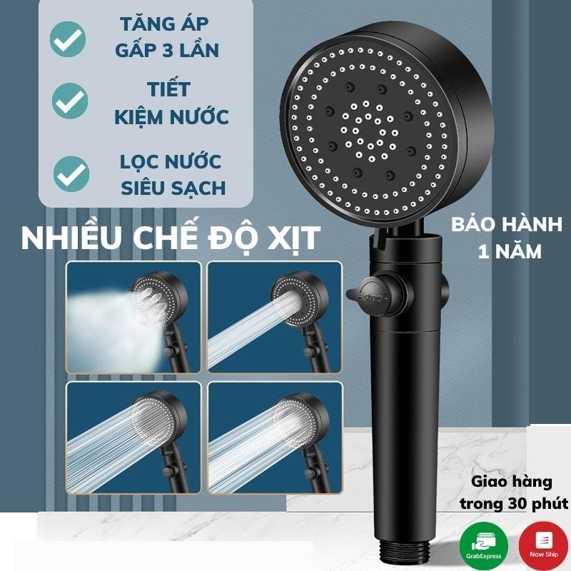 Vòi hoa sen vòi sen tăng áp có đầu chải silicon hỗ trợ massage