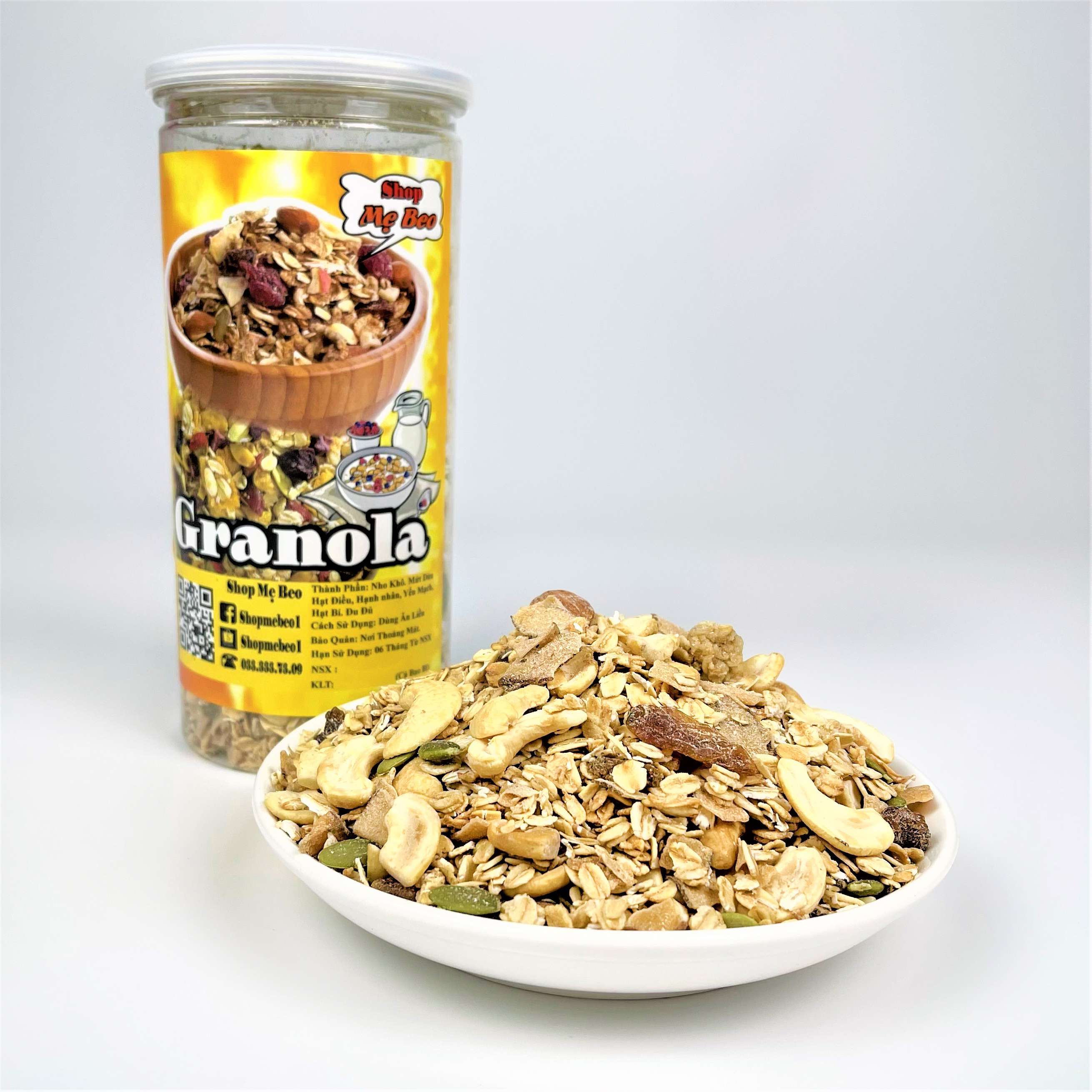 500gr granola ngủ cốc ăn kiêng giảm cân mix các loại hạt dinh dưỡng yến mạch