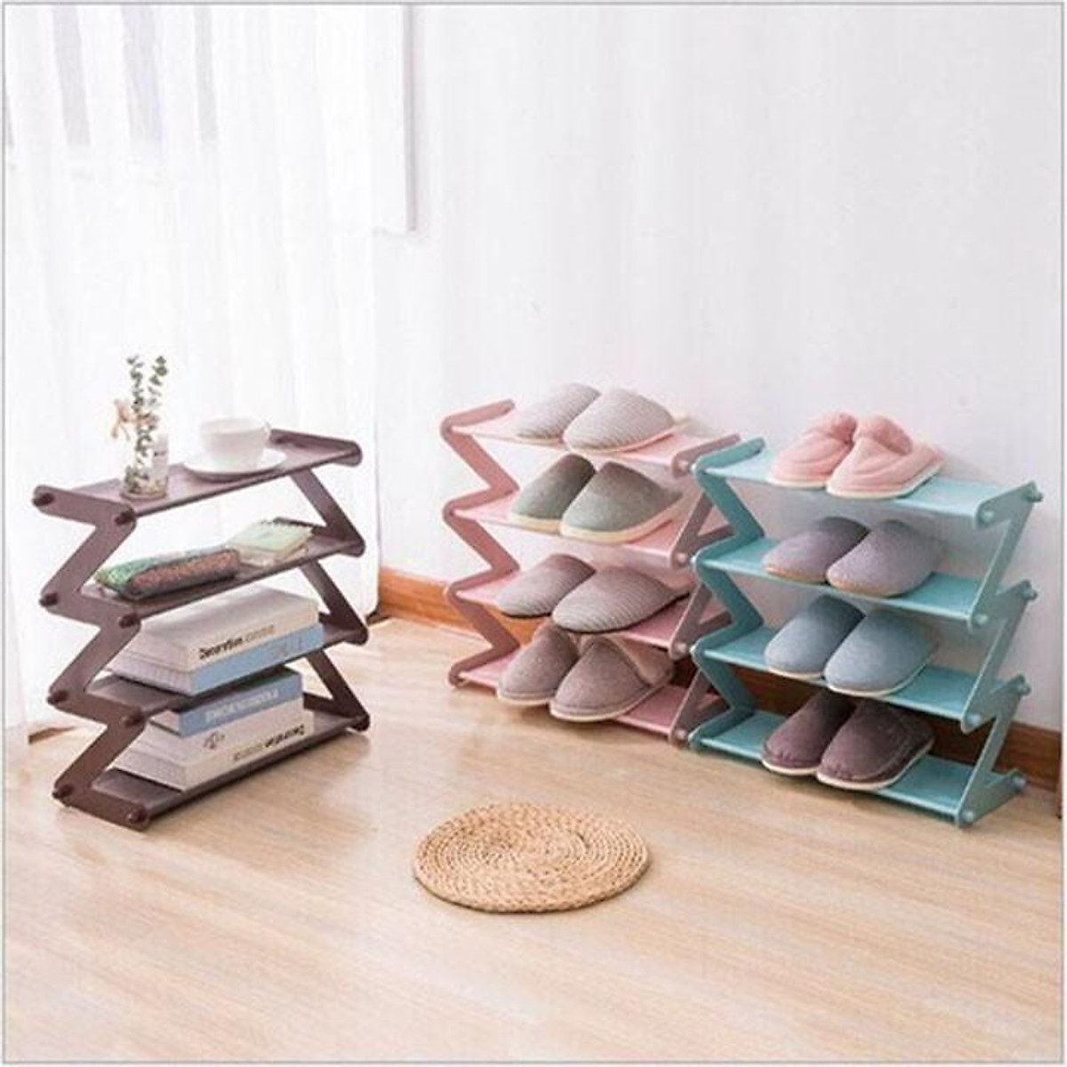 Kệ 4 tầng chữ z để giày dép, vật dụng đa năng tiện dụng, kệ giày đa năng