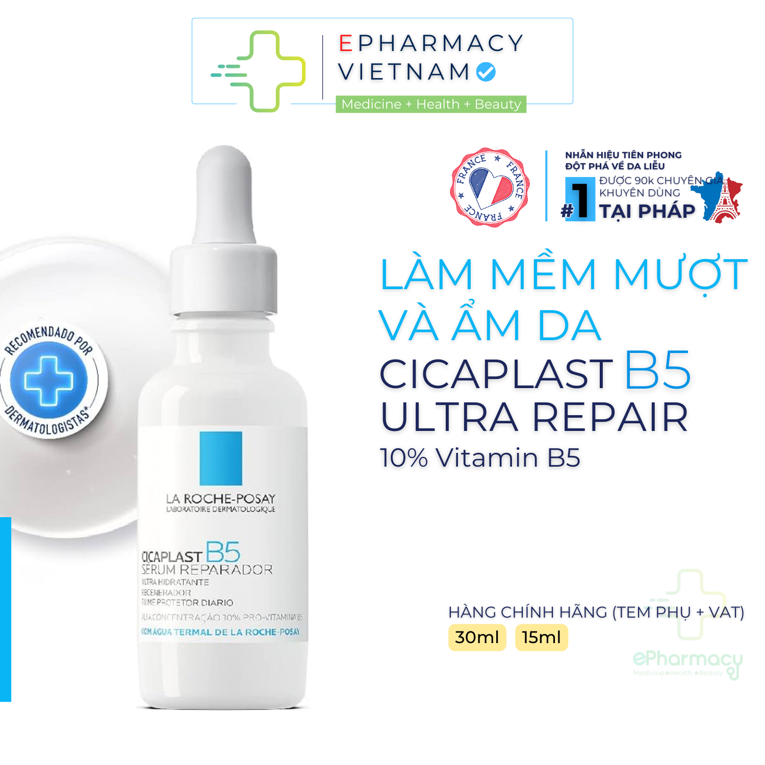 Serum la roche posay cicaplast b5 ultra repair serum - serum b5 la roche posay cấp ẩm phục hồi