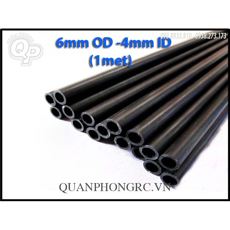 2 cây Carbon Fiber 6mm dùng làm khung máy bay điều khiển từ xa